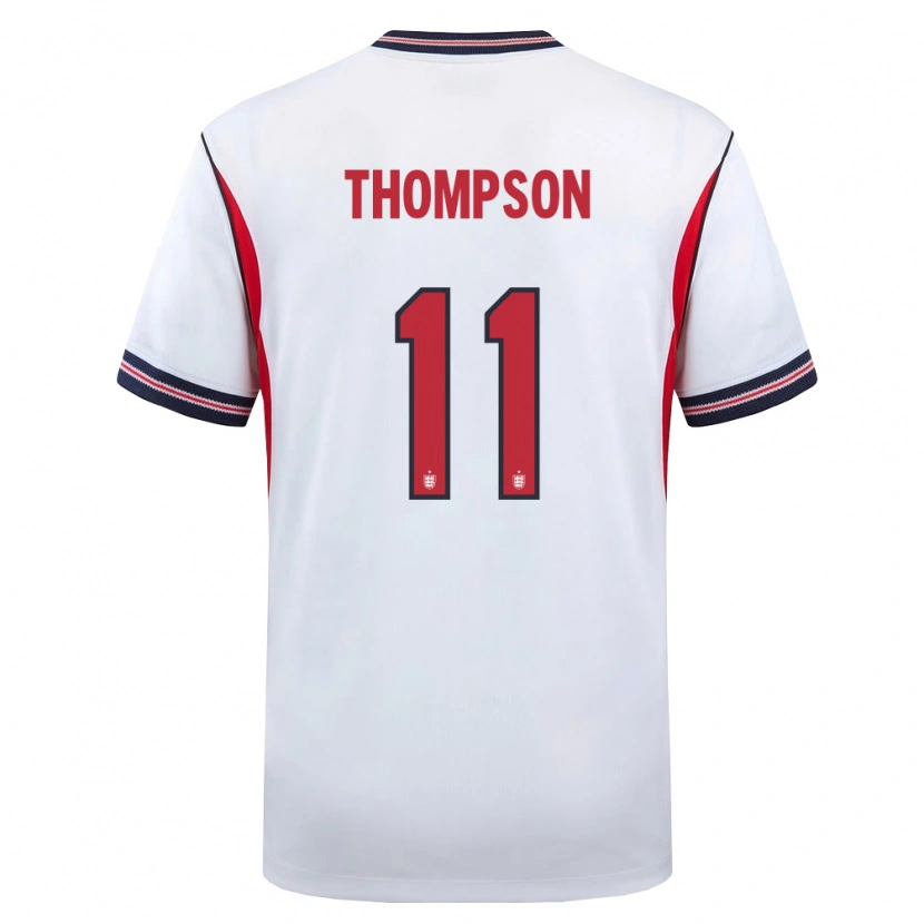 Danxen Hombre Camiseta Inglaterra Tynan Thompson #11 Blanco Marino Rojo 1ª Equipación 26-28 La Camisa