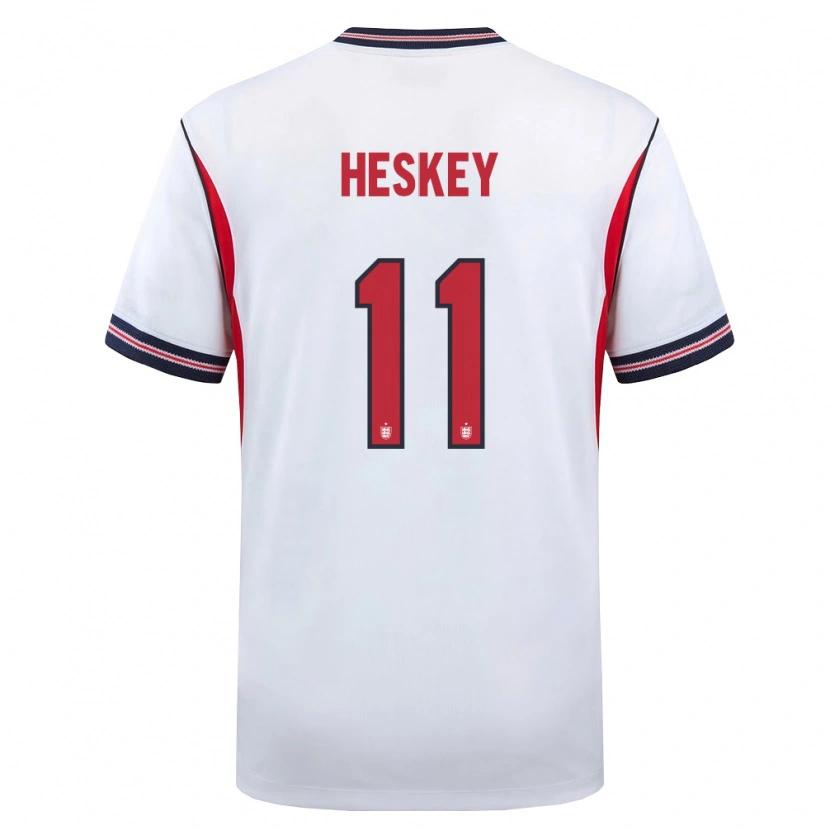 Danxen Hombre Camiseta Inglaterra Reigan Heskey #11 Blanco Marino Rojo 1ª Equipación 26-28 La Camisa