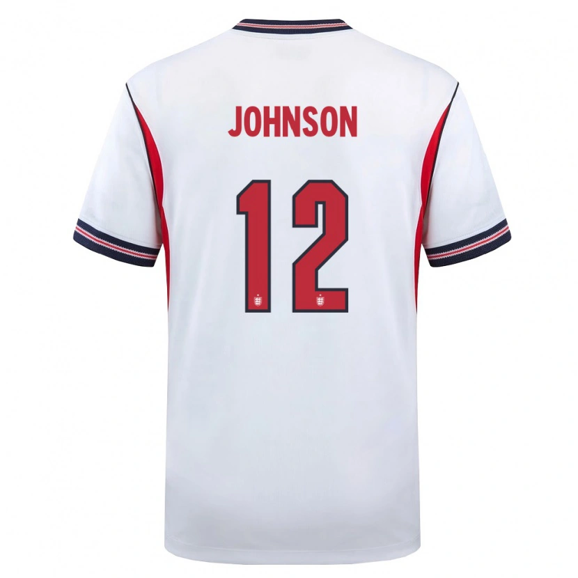 Danxen Hombre Camiseta Inglaterra Joe Johnson #12 Blanco Marino Rojo 1ª Equipación 26-28 La Camisa