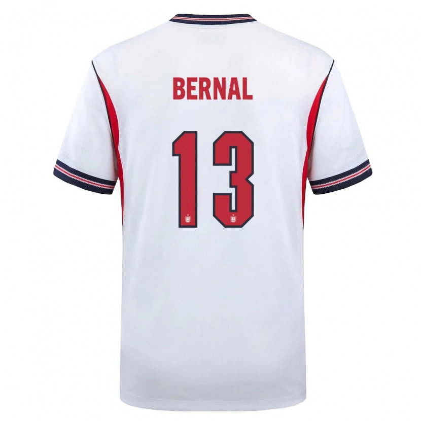 Danxen Hombre Camiseta Inglaterra Freddy Bernal #13 Blanco Marino Rojo 1ª Equipación 26-28 La Camisa