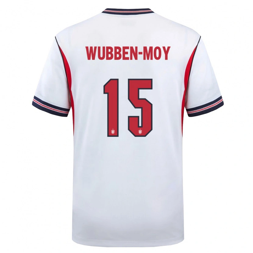 Danxen Hombre Camiseta Inglaterra Lotte Wubben Moy #15 Blanco Marino Rojo 1ª Equipación 26-28 La Camisa