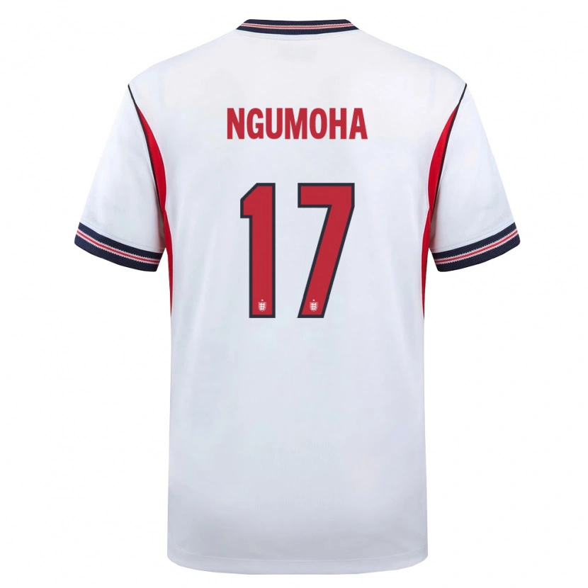 Danxen Hombre Camiseta Inglaterra Rio Ngumoha #17 Blanco Marino Rojo 1ª Equipación 26-28 La Camisa
