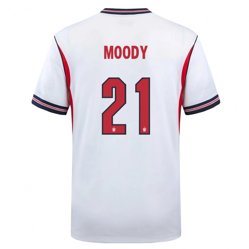 Danxen Hombre Camiseta Inglaterra Dylan Moody #21 Blanco Marino Rojo 1ª Equipación 26-28 La Camisa
