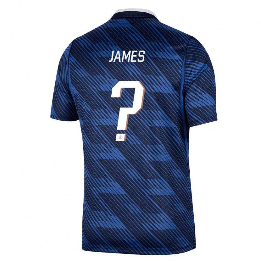 Danxen Hombre Camiseta Francia Martin James #0 Marino Azul Blanco 1ª Equipación 26-28 La Camisa