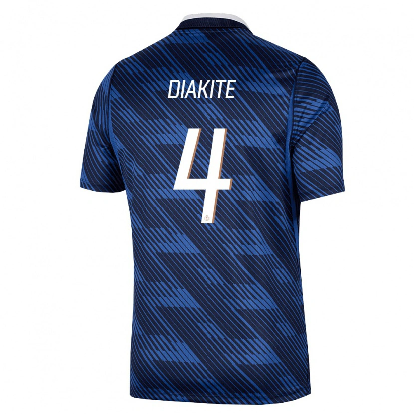 Danxen Hombre Camiseta Francia Bafode Diakite #4 Marino Azul Blanco 1ª Equipación 26-28 La Camisa