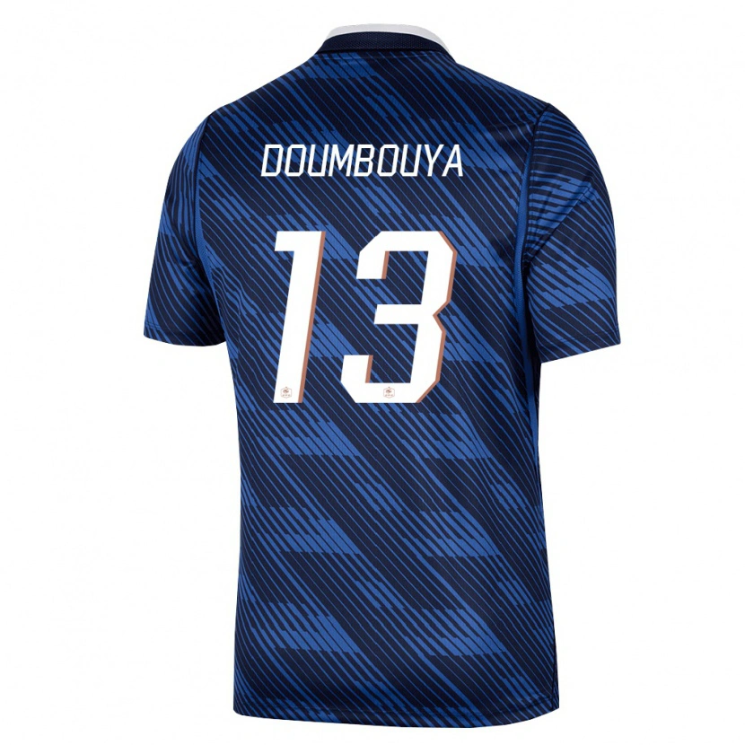 Danxen Hombre Camiseta Francia Amidou Doumbouya #13 Marino Azul Blanco 1ª Equipación 26-28 La Camisa