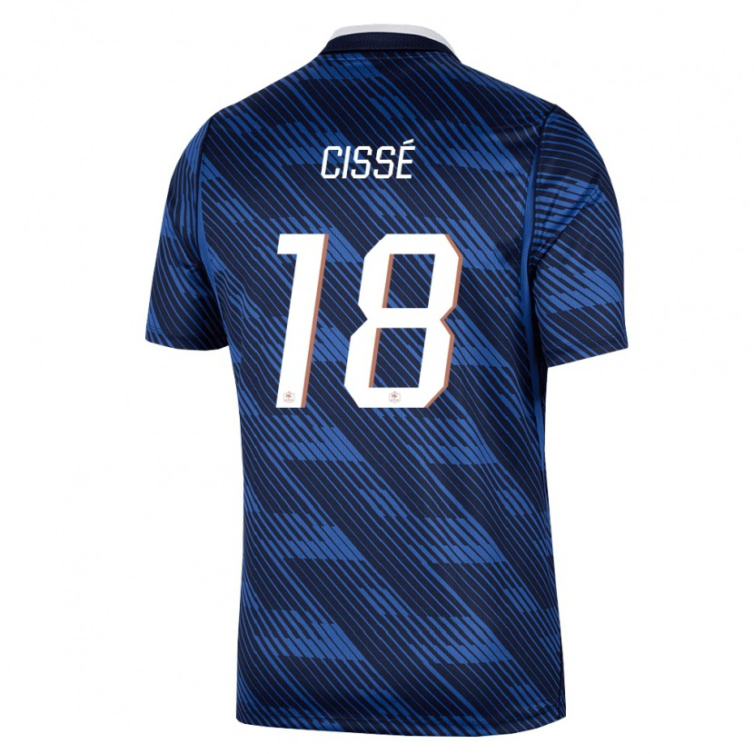 Danxen Hombre Camiseta Francia Djaoui Cissé #18 Marino Azul Blanco 1ª Equipación 26-28 La Camisa