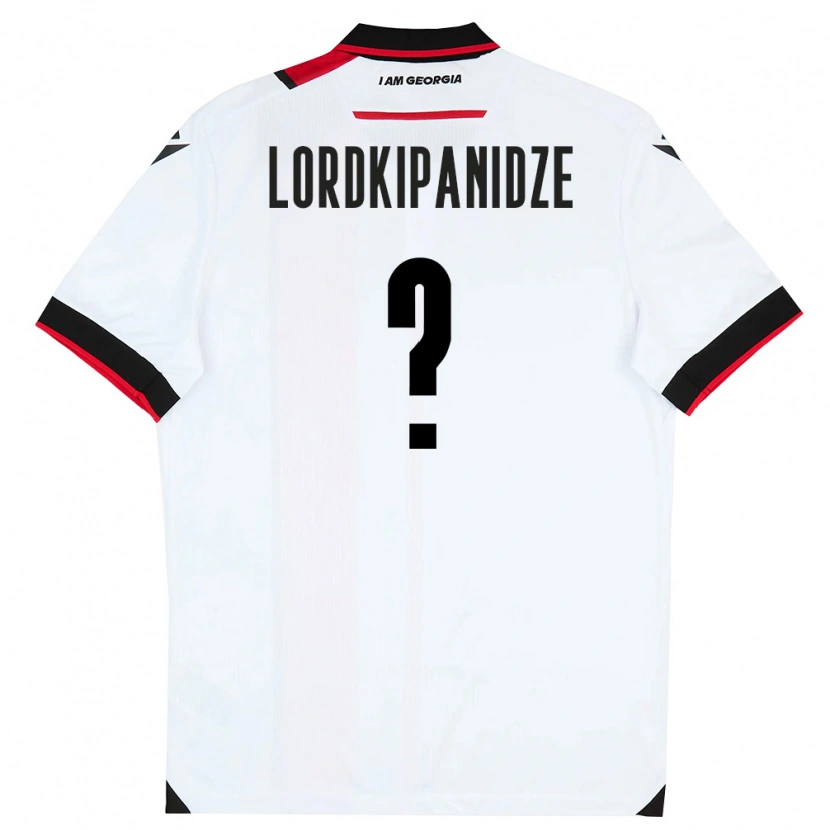Danxen Hombre Camiseta Georgia Dachi Lordkipanidze #0 Blanco Negro Rojo 1ª Equipación 26-28 La Camisa