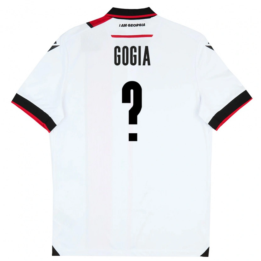 Danxen Hombre Camiseta Georgia Gigi Gogia #0 Blanco Negro Rojo 1ª Equipación 26-28 La Camisa