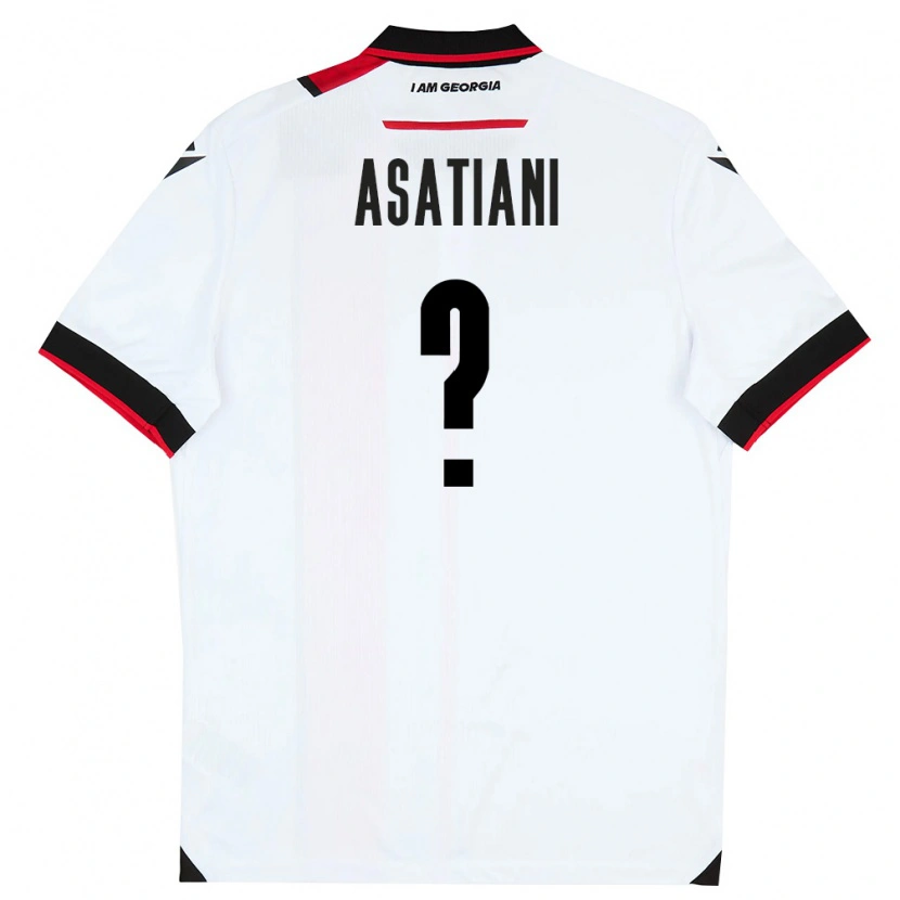 Danxen Hombre Camiseta Georgia Davit Asatiani #0 Blanco Negro Rojo 1ª Equipación 26-28 La Camisa