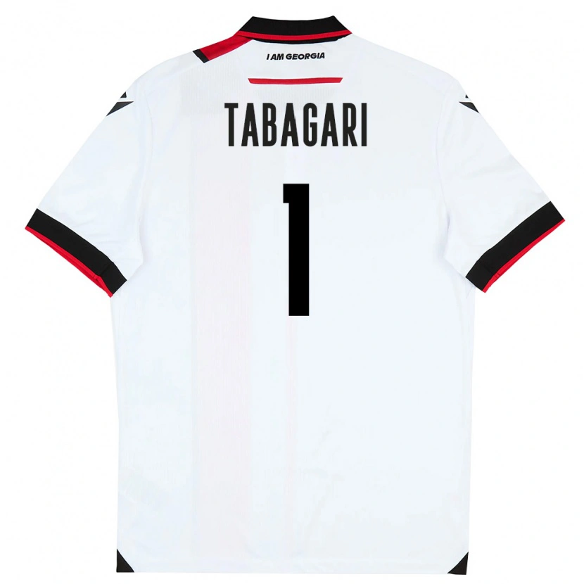 Danxen Hombre Camiseta Georgia Eka Tabagari #1 Blanco Negro Rojo 1ª Equipación 26-28 La Camisa
