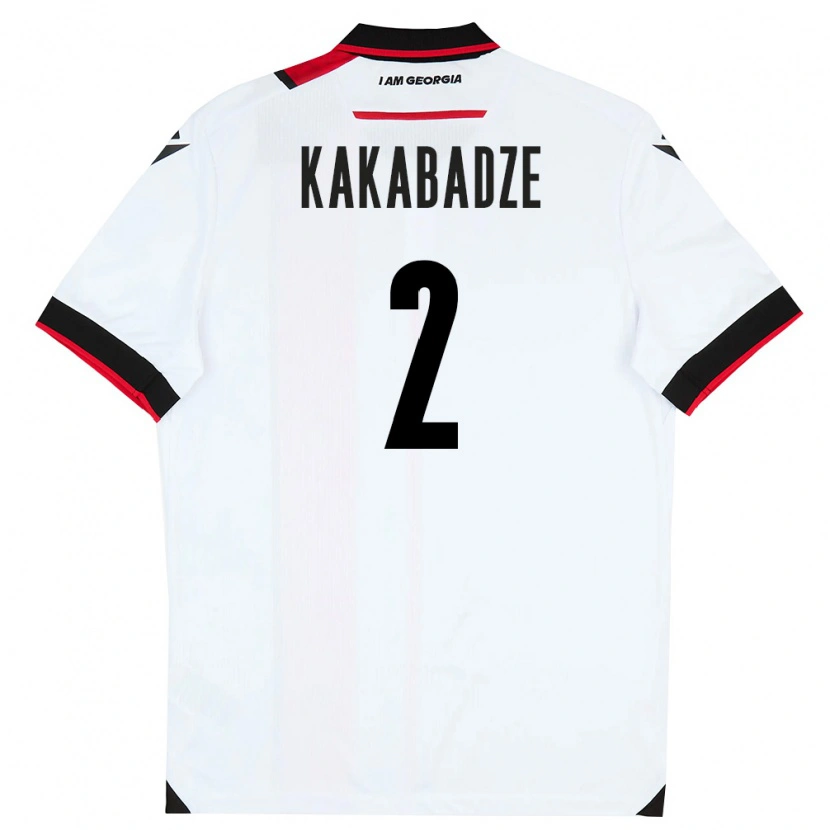 Danxen Hombre Camiseta Georgia Otar Kakabadze #2 Blanco Negro Rojo 1ª Equipación 26-28 La Camisa