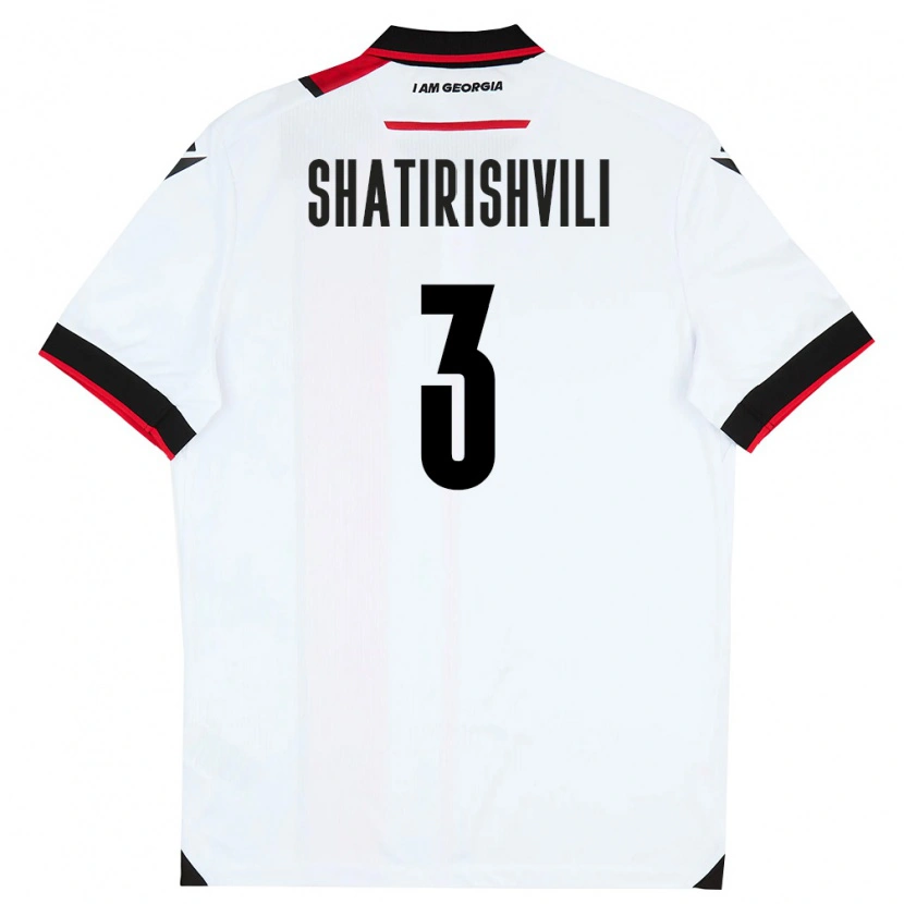 Danxen Hombre Camiseta Georgia Mate Shatirishvili #3 Blanco Negro Rojo 1ª Equipación 26-28 La Camisa