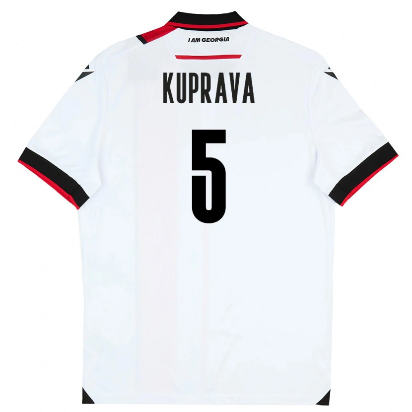 Danxen Hombre Camiseta Georgia Luka Kuprava #5 Blanco Negro Rojo 1ª Equipación 26-28 La Camisa