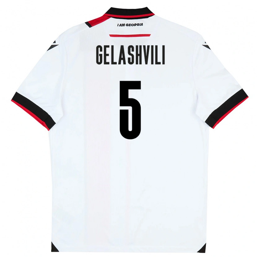 Danxen Hombre Camiseta Georgia Iva Gelashvili #5 Blanco Negro Rojo 1ª Equipación 26-28 La Camisa