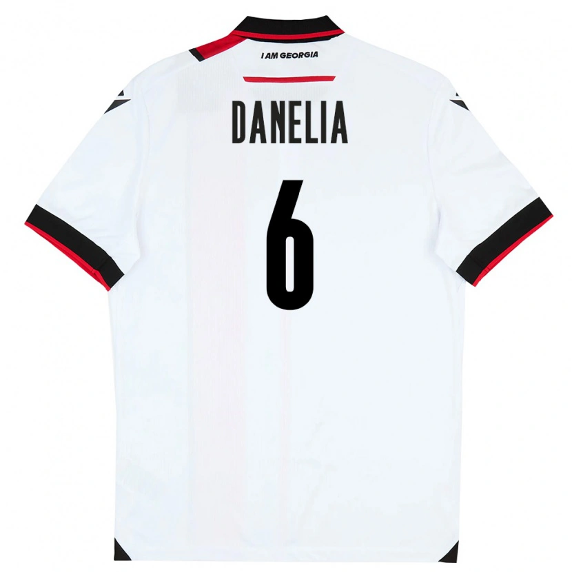 Danxen Hombre Camiseta Georgia Natia Danelia #6 Blanco Negro Rojo 1ª Equipación 26-28 La Camisa