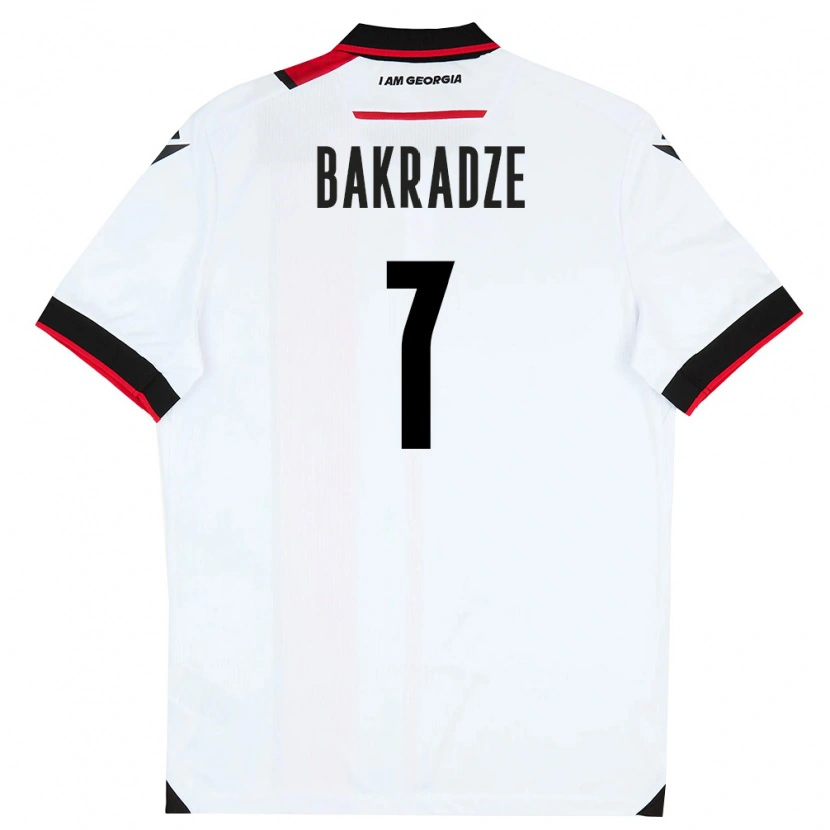 Danxen Hombre Camiseta Georgia Teona Bakradze #7 Blanco Negro Rojo 1ª Equipación 26-28 La Camisa