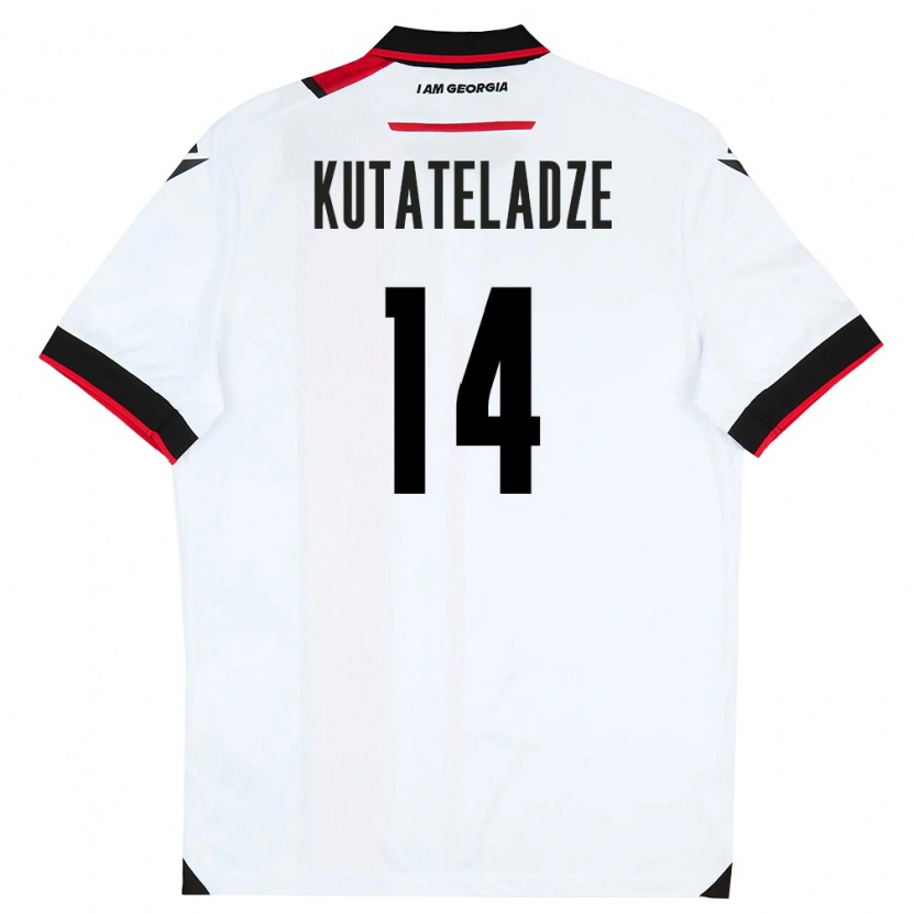 Danxen Hombre Camiseta Georgia Alexandre Kutateladze #14 Blanco Negro Rojo 1ª Equipación 26-28 La Camisa