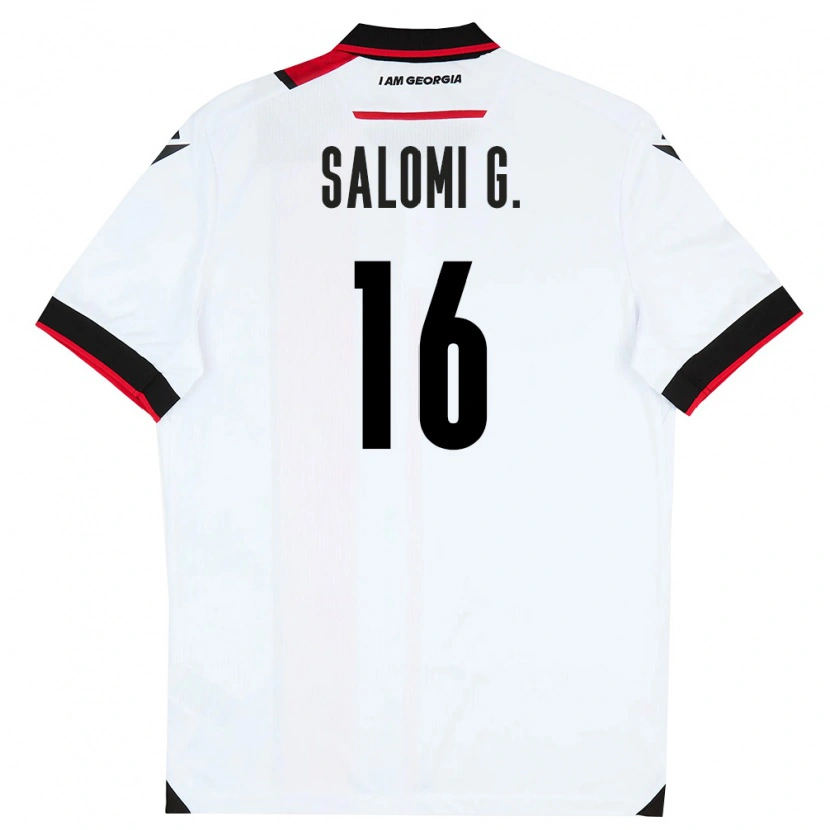 Danxen Hombre Camiseta Georgia Salomi Gasviani #16 Blanco Negro Rojo 1ª Equipación 26-28 La Camisa