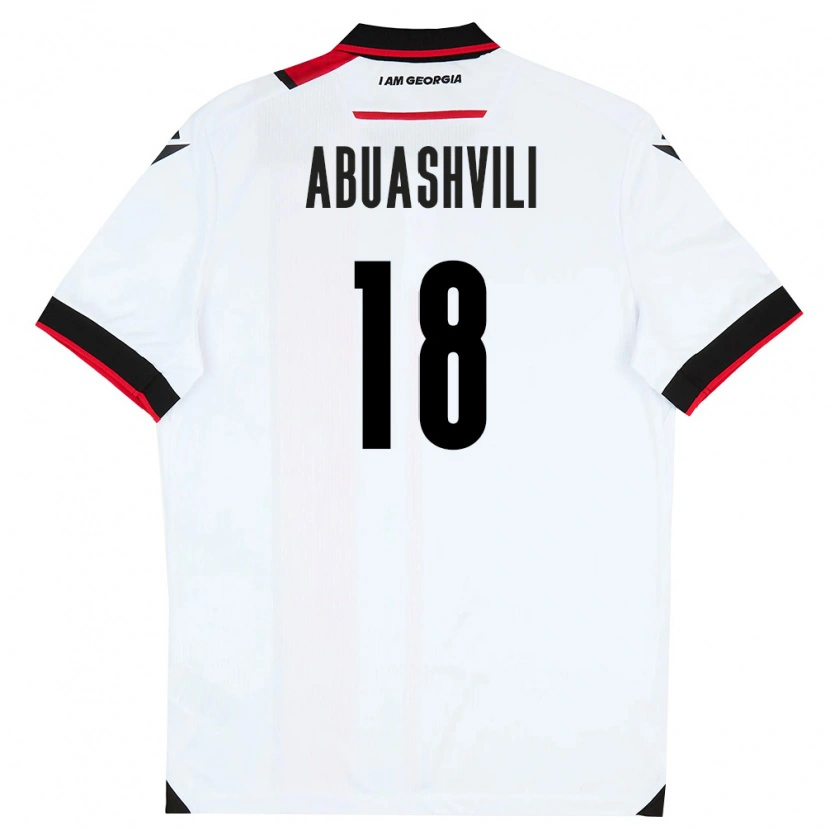 Danxen Hombre Camiseta Georgia Giorgi Abuashvili #18 Blanco Negro Rojo 1ª Equipación 26-28 La Camisa