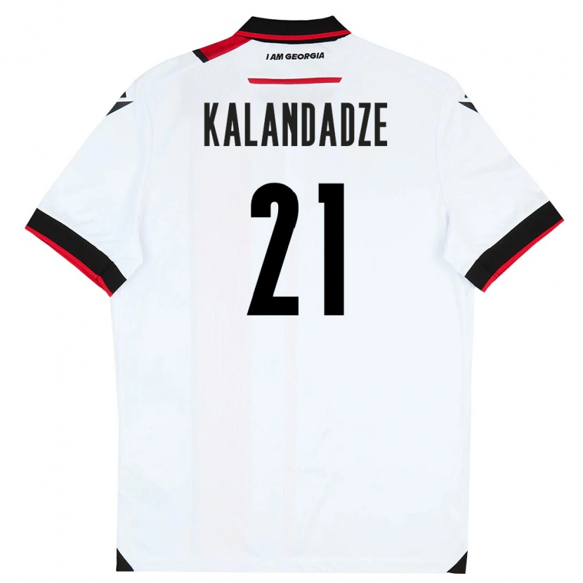 Danxen Hombre Camiseta Georgia Mariam Kalandadze #21 Blanco Negro Rojo 1ª Equipación 26-28 La Camisa