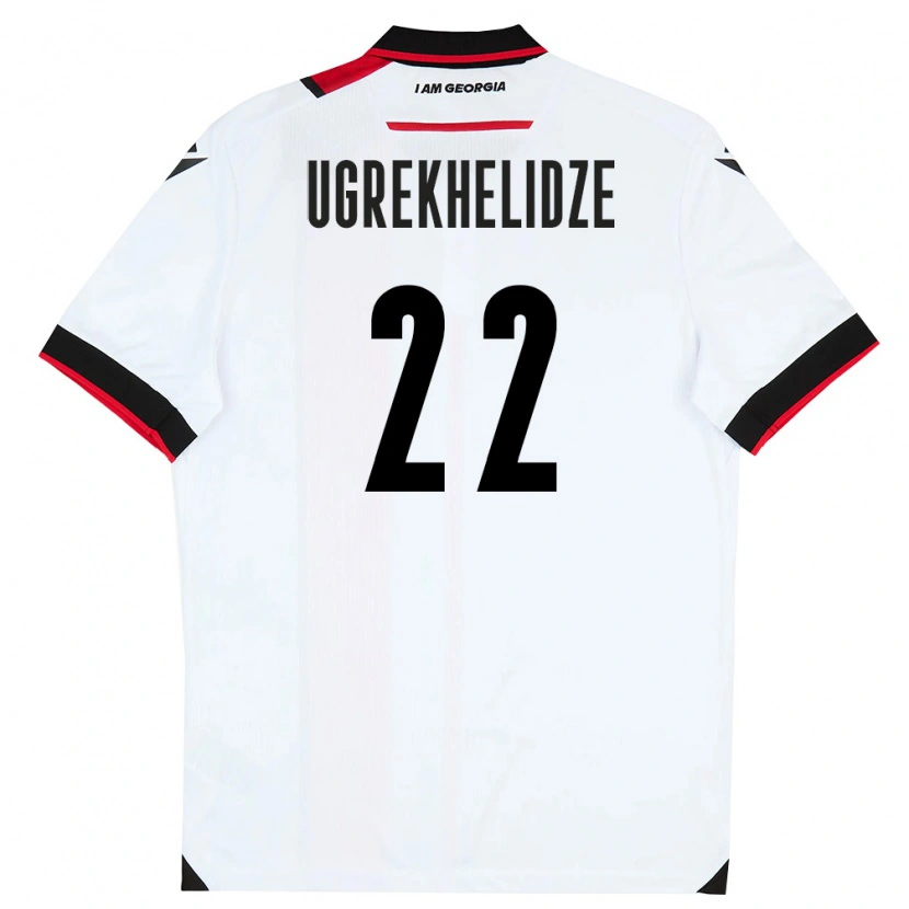 Danxen Hombre Camiseta Georgia Nikoloz Ugrekhelidze #22 Blanco Negro Rojo 1ª Equipación 26-28 La Camisa