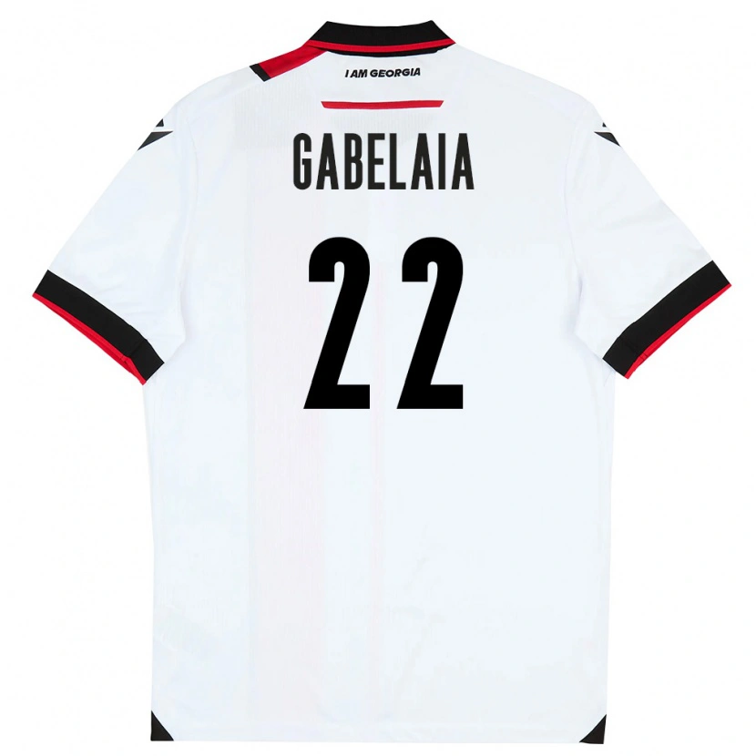 Danxen Hombre Camiseta Georgia Svetalna Gabelaia #22 Blanco Negro Rojo 1ª Equipación 26-28 La Camisa