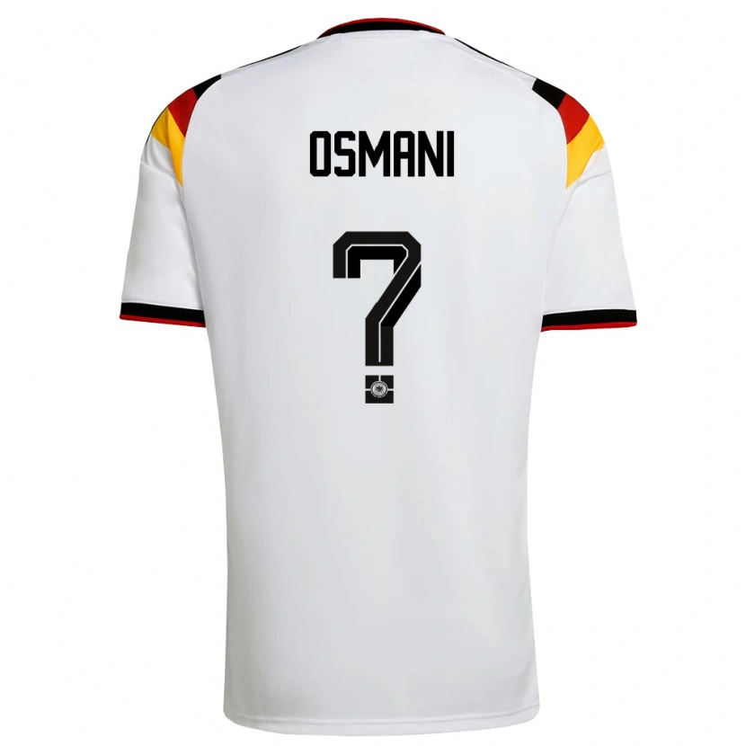 Danxen Hombre Camiseta Alemania Erblin Osmani #0 Blanco Negro Rojo 1ª Equipación 26-28 La Camisa