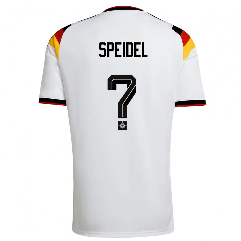 Danxen Hombre Camiseta Alemania Kian Speidel #0 Blanco Negro Rojo 1ª Equipación 26-28 La Camisa
