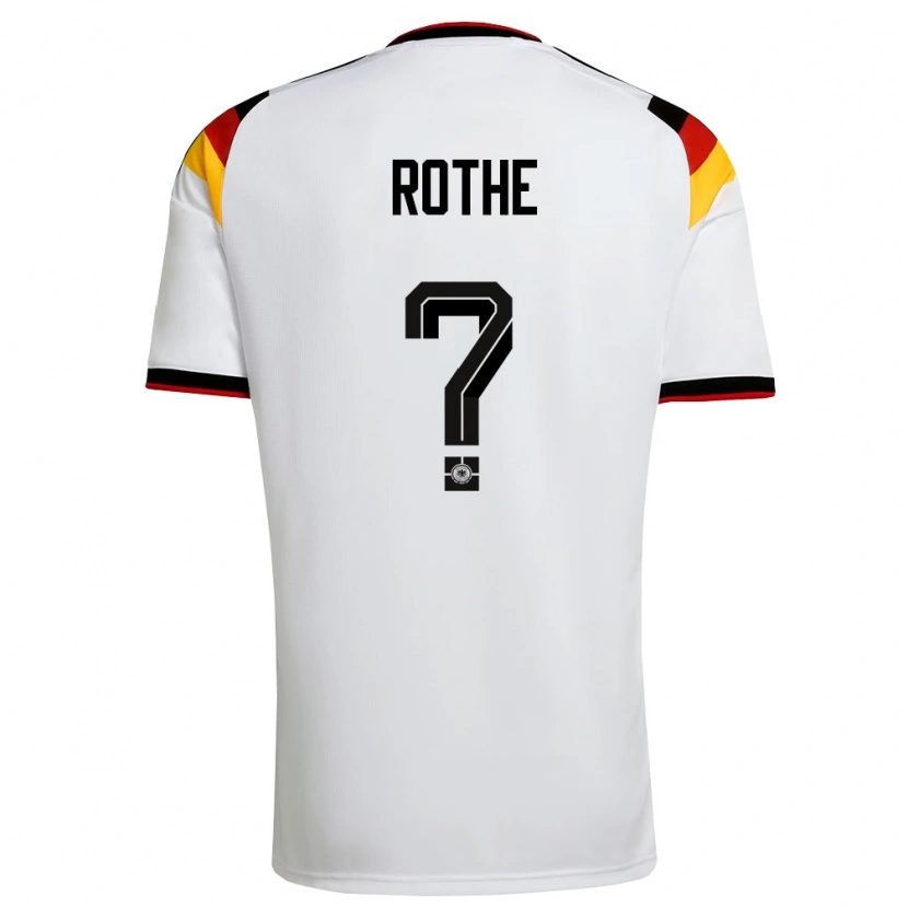 Danxen Hombre Camiseta Alemania Tom Rothe #0 Blanco Negro Rojo 1ª Equipación 26-28 La Camisa