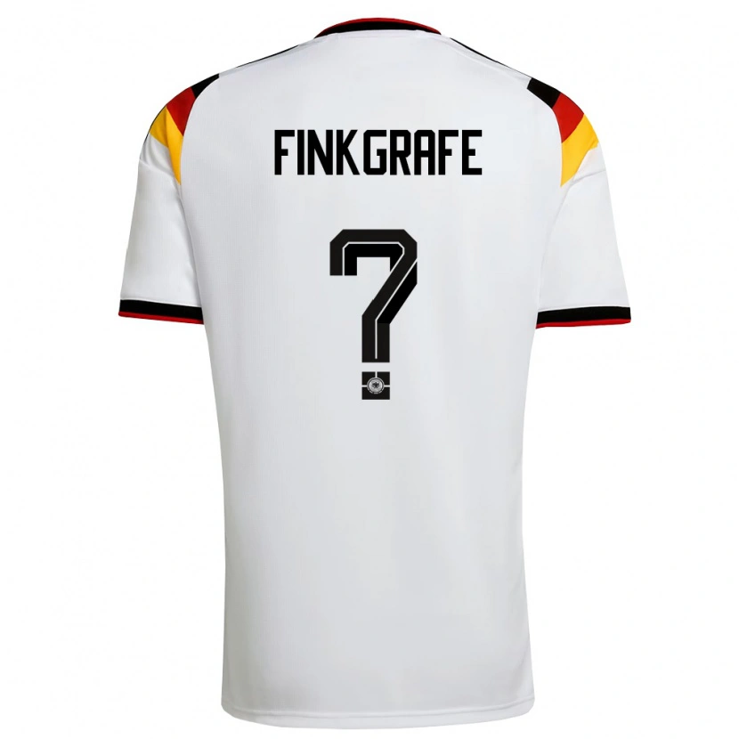 Danxen Hombre Camiseta Alemania Max Finkgräfe #0 Blanco Negro Rojo 1ª Equipación 26-28 La Camisa
