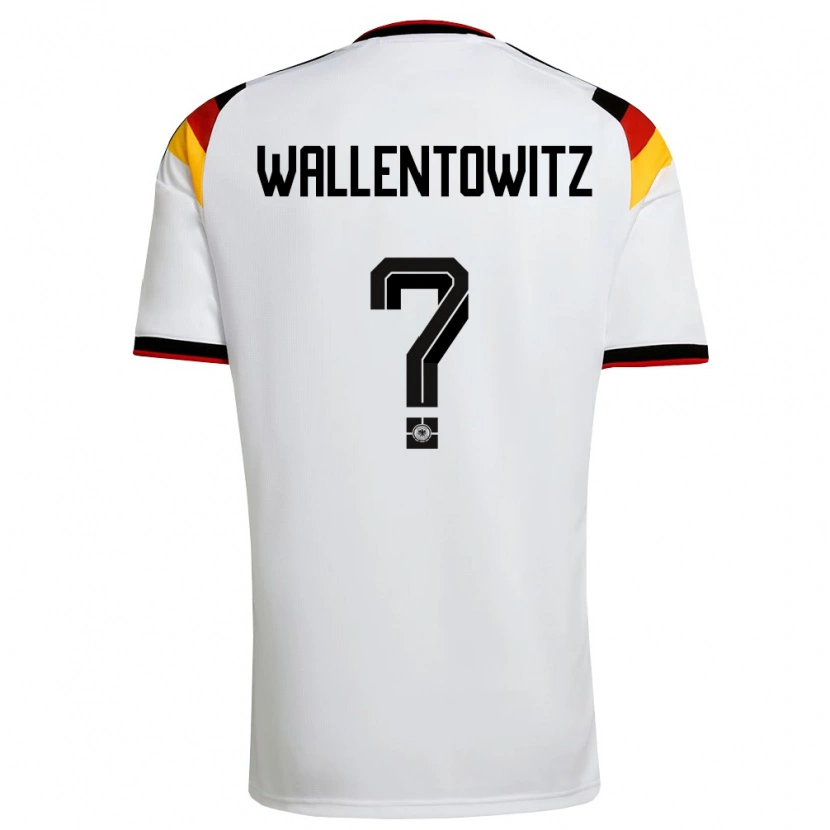 Danxen Hombre Camiseta Alemania Mika Wallentowitz #0 Blanco Negro Rojo 1ª Equipación 26-28 La Camisa