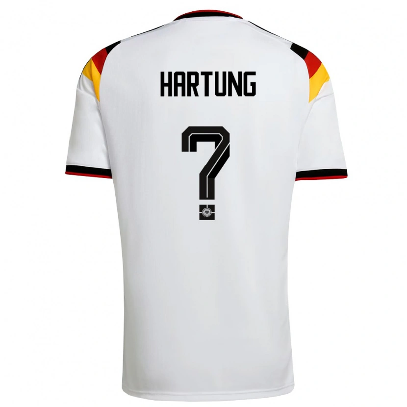 Danxen Hombre Camiseta Alemania Nick Hartung #0 Blanco Negro Rojo 1ª Equipación 26-28 La Camisa