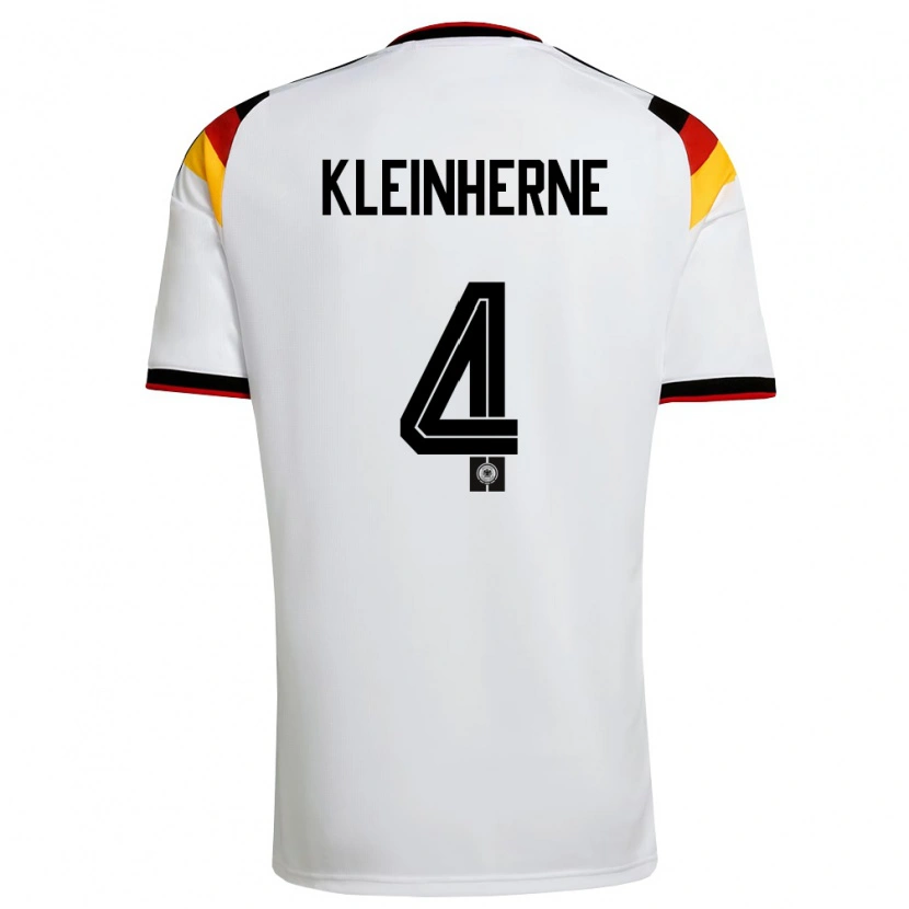 Danxen Hombre Camiseta Alemania Sophia Kleinherne #4 Blanco Negro Rojo 1ª Equipación 26-28 La Camisa