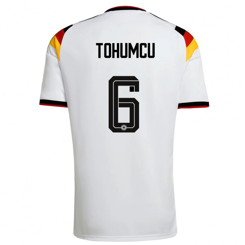 Danxen Hombre Camiseta Alemania Umut Tohumcu #6 Blanco Negro Rojo 1ª Equipación 26-28 La Camisa