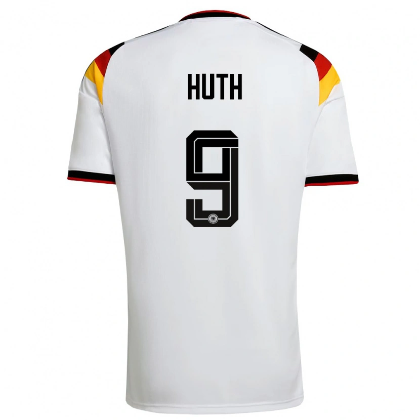 Danxen Hombre Camiseta Alemania Svenja Huth #9 Blanco Negro Rojo 1ª Equipación 26-28 La Camisa
