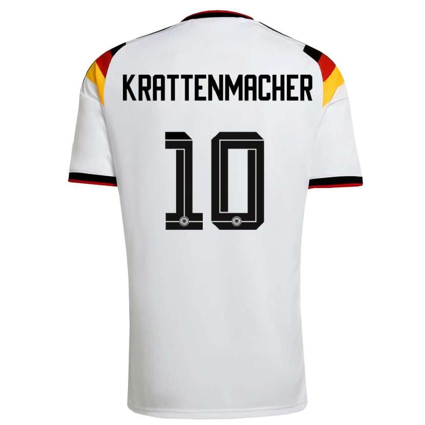 Danxen Hombre Camiseta Alemania Maurice Krattenmacher #10 Blanco Negro Rojo 1ª Equipación 26-28 La Camisa