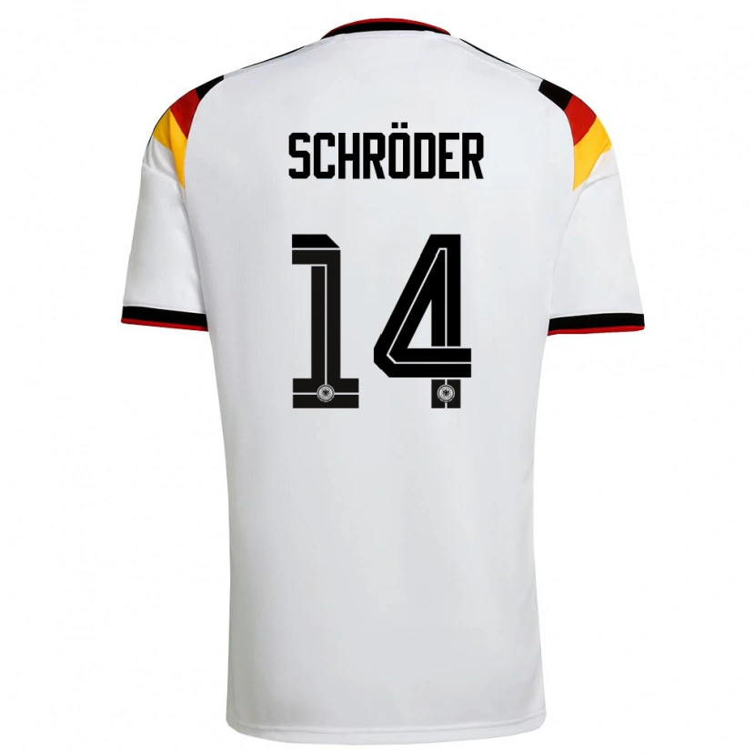 Danxen Hombre Camiseta Alemania Finn Schröder #14 Blanco Negro Rojo 1ª Equipación 26-28 La Camisa