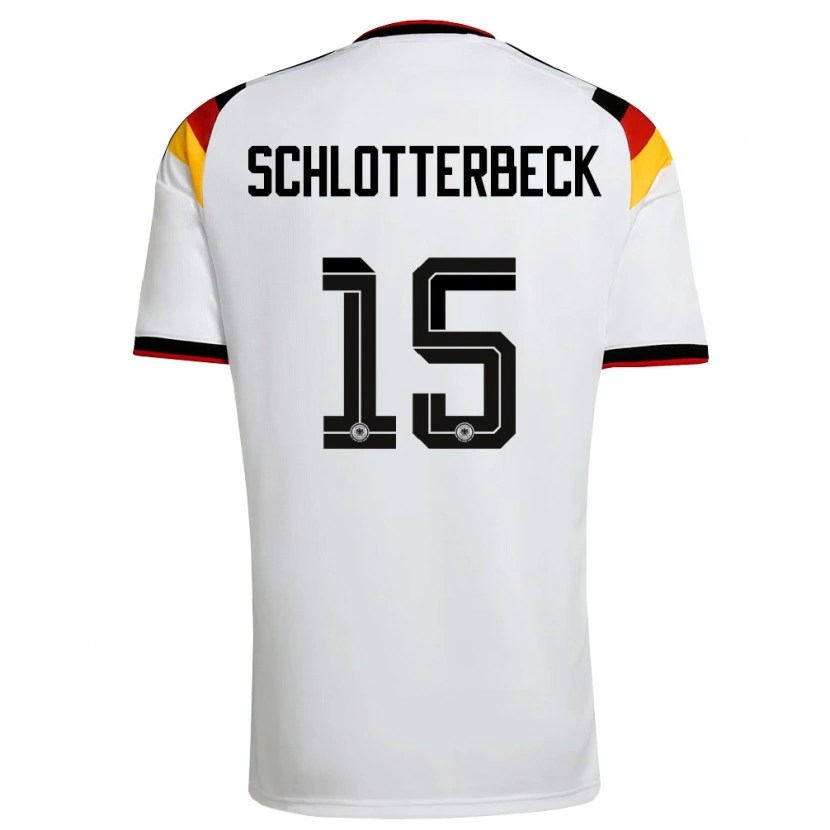 Danxen Hombre Camiseta Alemania Nico Schlotterbeck #15 Blanco Negro Rojo 1ª Equipación 26-28 La Camisa