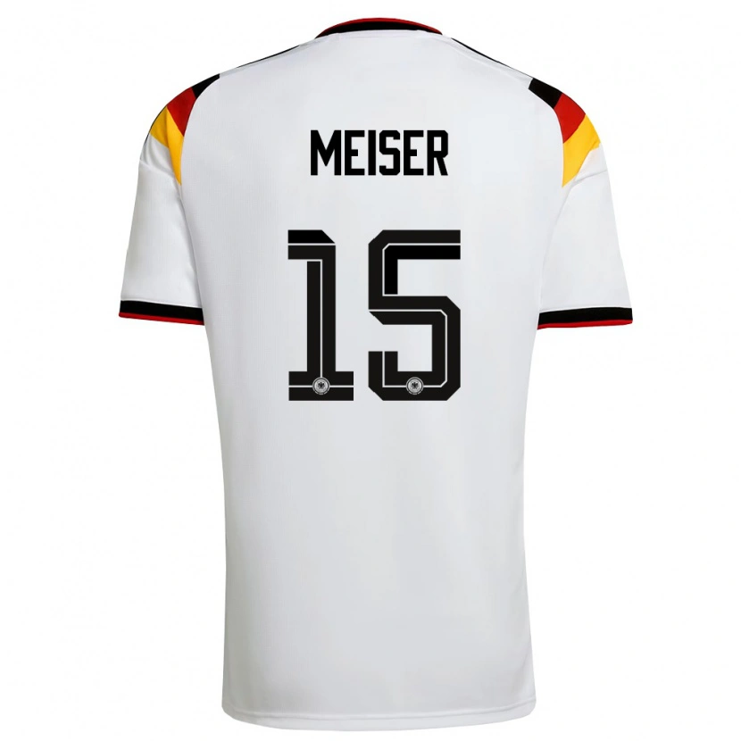 Danxen Hombre Camiseta Alemania Tyler Meiser #15 Blanco Negro Rojo 1ª Equipación 26-28 La Camisa