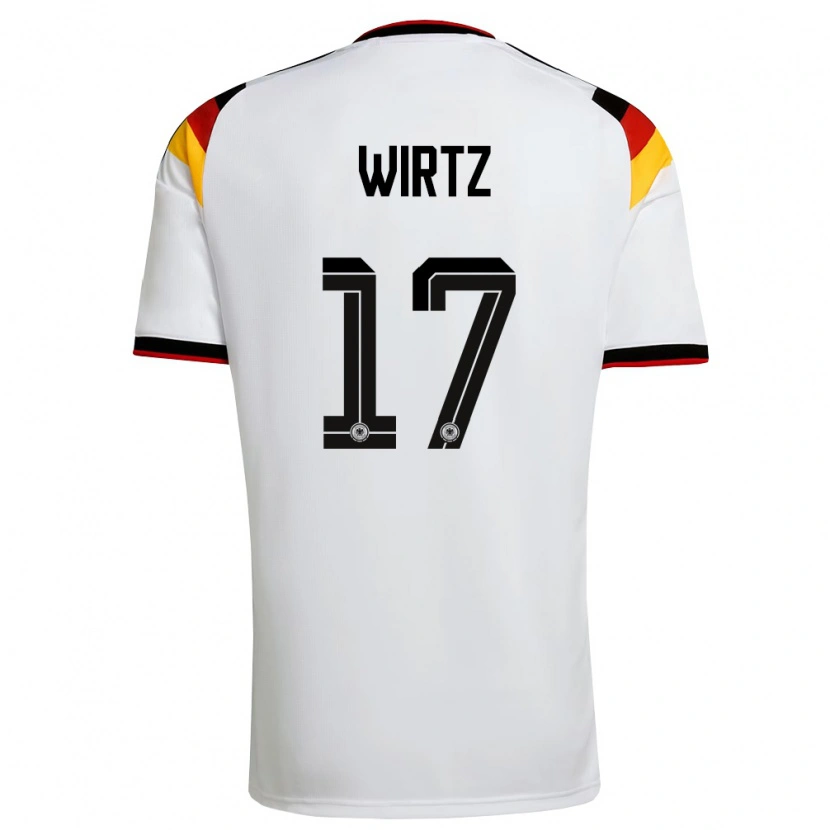 Danxen Hombre Camiseta Alemania Florian Wirtz #17 Blanco Negro Rojo 1ª Equipación 26-28 La Camisa
