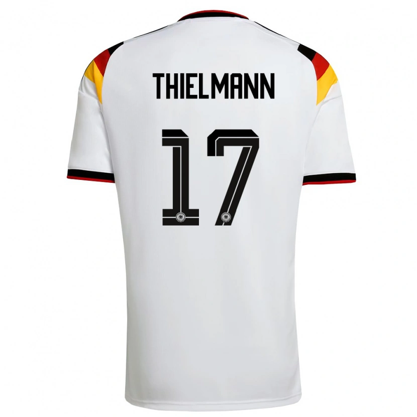 Danxen Hombre Camiseta Alemania Jan Thielmann #17 Blanco Negro Rojo 1ª Equipación 26-28 La Camisa