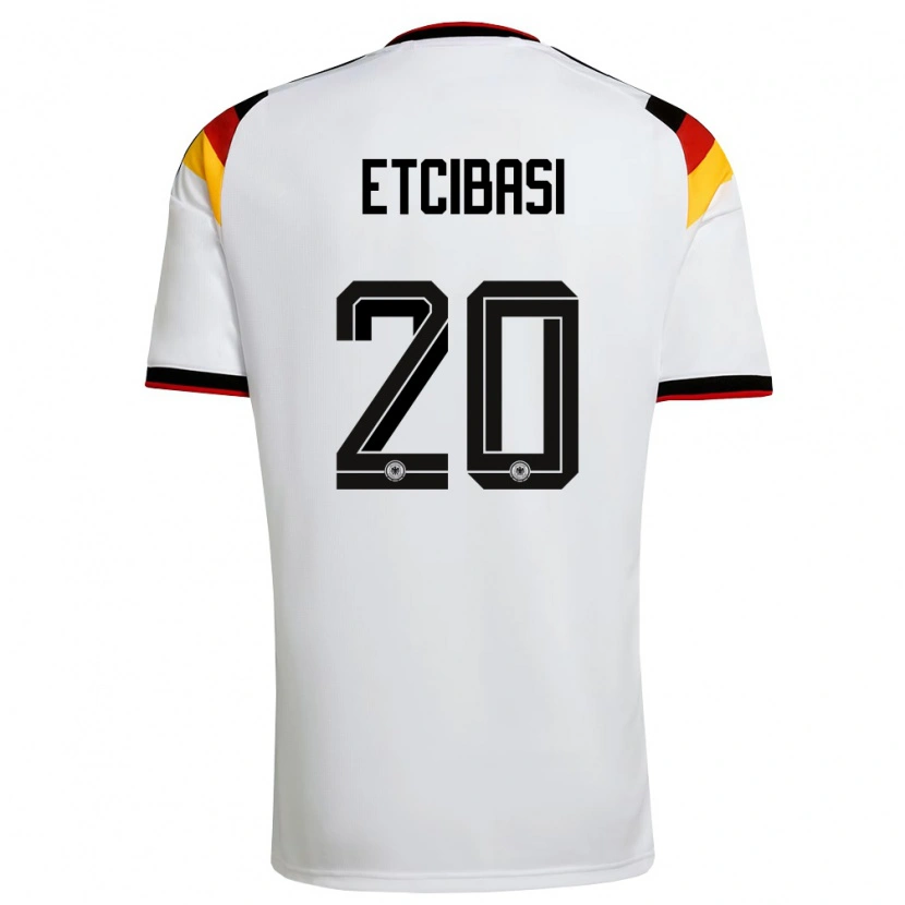 Danxen Hombre Camiseta Alemania Taycan Etcibasi #20 Blanco Negro Rojo 1ª Equipación 26-28 La Camisa
