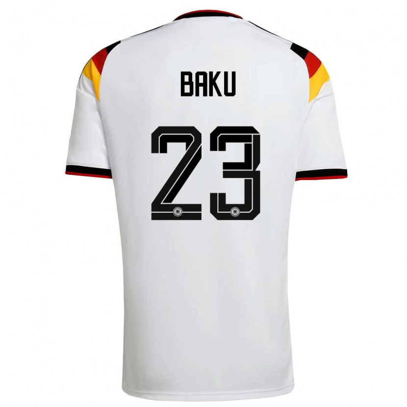 Danxen Hombre Camiseta Alemania Ridle Baku #23 Blanco Negro Rojo 1ª Equipación 26-28 La Camisa