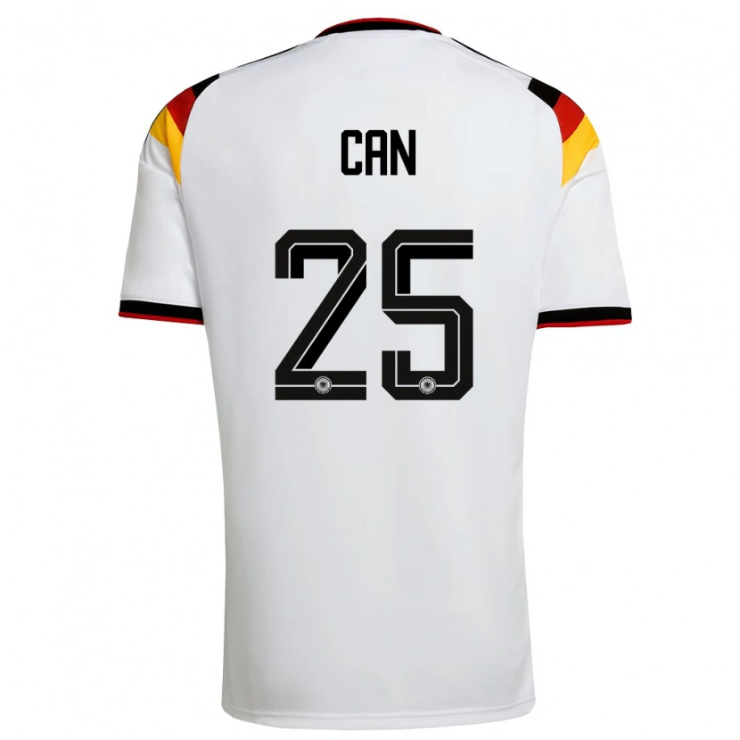 Danxen Hombre Camiseta Alemania Emre Can #25 Blanco Negro Rojo 1ª Equipación 26-28 La Camisa