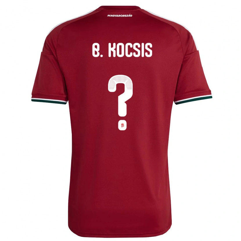 Danxen Hombre Camiseta Hungría Botond Kocsis #0 Rojo Blanco Verde 1ª Equipación 26-28 La Camisa