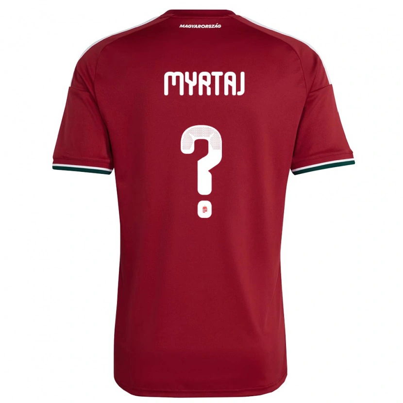 Danxen Hombre Camiseta Hungría Leon Myrtaj #0 Rojo Blanco Verde 1ª Equipación 26-28 La Camisa