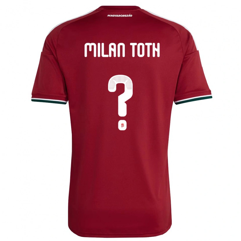 Danxen Hombre Camiseta Hungría Milán Tóth #0 Rojo Blanco Verde 1ª Equipación 26-28 La Camisa