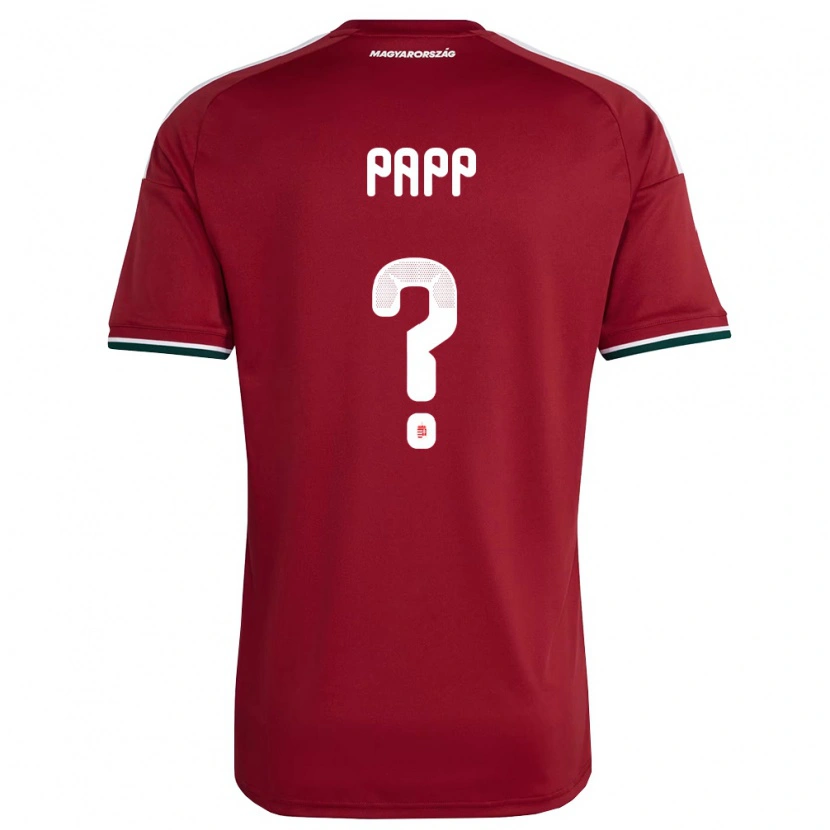 Danxen Hombre Camiseta Hungría Lőrinc Papp #0 Rojo Blanco Verde 1ª Equipación 26-28 La Camisa