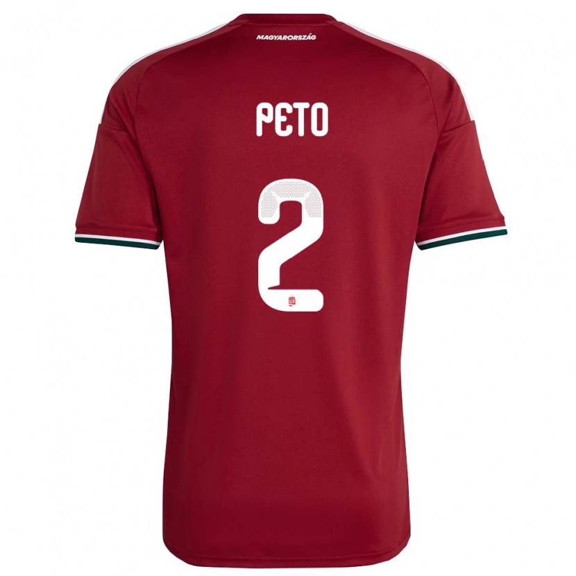 Danxen Hombre Camiseta Hungría Botond Pető #2 Rojo Blanco Verde 1ª Equipación 26-28 La Camisa